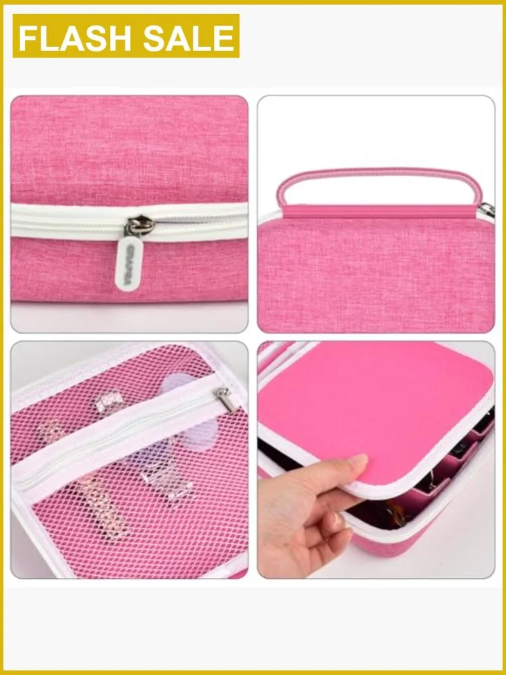 Hard EVA Travel Sunglass Case, Holds 4 Pairs, Adjustable Dividers